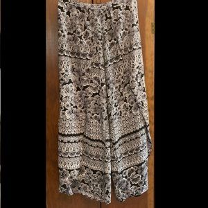 Angie rayon faux wrap tulip hem pants large floral